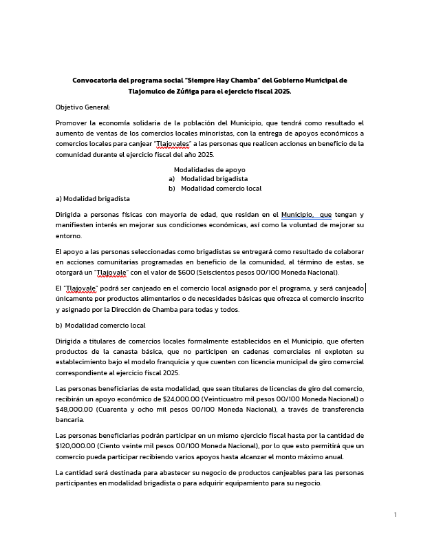 Convocatoria del programa social de Te cuidamos siempre